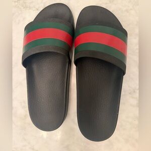 Men’s Gucci Web Accent Rubber Slides